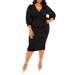 Faux Wrap Midi Dress