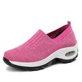 Damen Turnschuhe Übergrössen Flyknit Schuhe Slip-on-Sneakers Täglich Feste Farbe Sommer Keilabsatz Runde Zehe Brautkleider schlicht Minimalismus Rennen Wanderschuhe Fliegendes Weben Halbschuhe