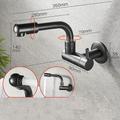 Wall Mounted Bathroom Facuet Cold Water Only, 360 Rotatable Spout Basin Taps Single Hole Brass Washroom Tap Black
