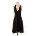 Diane von Furstenberg Cocktail Dress - Slip dress: Black Solid Dresses - Women's Size 4