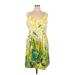 Nine West Casual Dress: Yellow Baroque Print Dresses - Women's Size 16