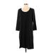 Cuddl Duds Casual Dress - Shift: Black Solid Dresses - Women's Size Small