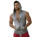 HUPTTEW Men s Slim-Fit Tank Top Tank Sleeveless Workout Shirts Solid Print Grey S