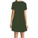 knqrhpse Summer Dress Casual Dress Women s DressesShort SleeveDating BeachCasual Loose Dress Womens Dresses Green Dress XXL