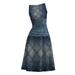 knqrhpse Sundresses for Women Casual Dresses For Women Midi Dresses for Women Women s Round Neck Sleeveless Splicing Print Fashion Casual Dress Womens Dresses Blue Dress L