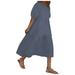 knqrhpse Beach Dresses for Women Casual Dresses Summer Dress Midi Dresses for Women Women s Dresses Short Sleeve Dating Beach Casual Loose Dress Womens Dresses Grey Dress 4Xl