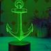 YSITIAN 3D Anchor Night Light Led Touch Switch Decor Table Desk Optical Illusion Lamps 7 Color Changing Lights LED Table Lamp Xmas Home Love Birthday Children YT03-79