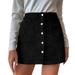 iOPQO Mini Skirt Womens Dresses Skirts for Women Women s Short Skirt Solid High Waist Zipper Autumn Winter Skirt Corduroy Hip Wrap Single Breasted Slim Fit Solid Skirt Skirt Black Xl