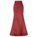 knqrhpse Skirts for Women Maxi Dress Casual Dress Style Fishtail Skirt Women Long Retro Ruffle Punk Vintage Bodycon Skirt Skirt Womens Dresses Red Dress M