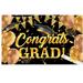 iOPQO Wall Decor Room Decor Extralarge Congrats Grad Banner 180X110 Cm | Graduation Party Decorations 2023 Black And Gold | Graduation Banner 2023 | Graduation Decorations Clof 2023 Party Decorations