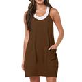 knqrhpse Jumpsuits For Women Shorts For Women Summer Sleeveless Mini Dress Short Sundress Workout Tennis Onesie Jumpsuit Cargo Pants Women Brown L