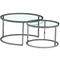 Lot de 2 tables basses Gigogne arto Chrome plateau verre transparent