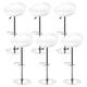 Aqrau - Lot de 6 tabourets de bar,Hauteur réglable - Blanc - Style contemporain