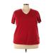 Woman Within Short Sleeve T-Shirt: Red Tops - Women's Size 26