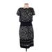 Tadashi Shoji Casual Dress: Black Jacquard Dresses - Women's Size 12