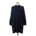 Zara Basic Casual Dress - Sweater Dress: Blue Solid Dresses - Women's Size Medium