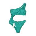 Cupshe One Piece Swimsuit: Green Solid Swimwear - Women's Size Medium