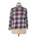 Lands' End Long Sleeve Turtleneck: Red Plaid Tops - Women's Size 2X