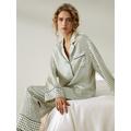 LILYSILK Female Silk PJ Set Graphic Print Natural Silk Glamorous Graphic Print Pajama Sets M