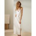 LILYSILK Womens Silk Nightdress Natural White Silk Suede Sophisticated V Neck Night Dress M