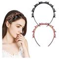 Double Bangs Hairstyle Hairpin, 2pcs Hairpin Headbands, Twist and Clip Headband/Korean Braided Headband/Hairpin Hair Band/DIY Hairband Non-slip/Double