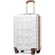 (20 inch) Kono 13/20/24/28 Inch ABS Hard Shell Travel Trolley Suitcase Check in Luggage with TSA Lock and 4 Spinner Wheels-White