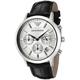 Emporio Armani Mens Classic Chronograph Watch on Black Leather Strap AR2432