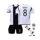 (28(150-160CM)) Germany 2022-2023 World Cup Home Jersey Kroos #8 Soccer T-Shirt Shorts Kits Football 3-Pieces Sets