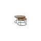 Quebec Round Coffee Table Set Metal Plastic Feet-Medium Oak Effect/Black