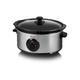 Swan Silver Stainless Steel Slow Cooker 6.5L