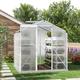 (6ft x 6ft - no Base) Outdoor Aluminium Greenhouse Glazing Garden Shade Plant Grow Shed House