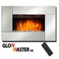 Electric Wall Fire Fireplace Mounted Stylish Mirror Glass Flicker Flame Heater