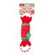 Plush Christmas Cracker Rope Dog Toy Tug Of War Squeaky Dog Puppy Stocking Filler First Xmas Gift Present - Red