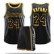 (L) Lakers Kobe Bryant # 24 Basketball Jersey Set Teen Boys Basketball Uniform Black