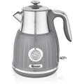 (Grey) Swan SK31040GRN Retro Kettle with Temperature Dial, 360 Degree Rotational Base, 3000 W, 1.5 liters, Grey
