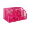 Exerz EX348 Mesh Desk Organiser/Desk Tidy/Pen Holder/Multifunctional Organizer - Pink