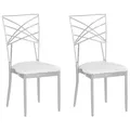 Beliani Set Of 2 Dining Chairs Silver Girard