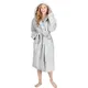 Monhouse Womens Dressing Gown - Long Bathrobe - Ladies Flannel Luxury Housecoat - Fluffy Spa Robe - Dark Grey Shearling - Uk 16-18
