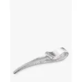 Eclectica Vintage Rhodium Plated Swarovski Crystal Feather Brooch, Dated Circa 1980s, Silver