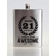 Personalised Birthday Hip Flask Birthday Crest Awesome Stainless Steel Celebration Gift 8oz Boxed