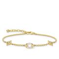 Thomas Sabo Damen Armband Perle mit Sternen Gold 925 Sterlingsilber, 750 Gelbgold Vergoldung A1978-445-14