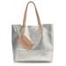 J. Crew Bags | J Crew - Downing Tote In Metallic Leather | Color: Silver/Tan | Size: Os