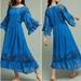 Anthropologie Dresses | Anthropologie Akemi + Kin Flutter Sleeve Blue Crochet Lace Midi Dress Size Small | Color: Blue | Size: S