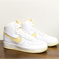 Nike Shoes | Nike Air Force 1 - Women's White & Pale Vanilla, High-Top Sculpt Sneakers (Us 7) | Color: White/Yellow | Size: 7