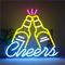 Urban Outfitters Wall Decor | Cheers Neon Led Wall Sign Beer Bottles Bright Vivid Colors Usb Powered | Color: Yellow | Size: Os