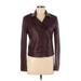 BCBGMAXAZRIA Faux Leather Jacket: Burgundy Jackets & Outerwear - Women's Size Small