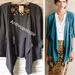 Anthropologie Jackets & Coats | Elevenses Eldora Gray Crepe Open Front Draped Blazer | Color: Gray | Size: S