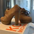 Michael Kors Shoes | Michael Kors Dusty Tan Suede Platform Shoe Size 7 5 Inch Heel/1 Inch Platform | Color: Tan | Size: 7