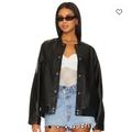 Free People Jackets & Coats | Free People We The Free Wild Rose Faux Leather Bomber In Black | Color: Black | Size: S