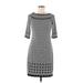 Max Studio Casual Dress - Sheath: Gray Argyle Dresses - Women's Size Medium